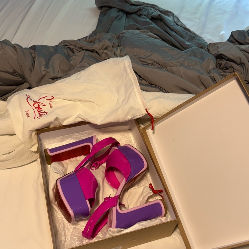 Christian Louboutin Amali Alta Pink and Purple Platform Heels